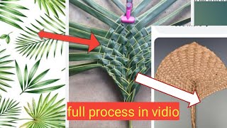 How to make fan from coconut leaf, palm leaf |New  business idea in village|hand made fan