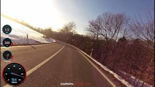 Roadbike Descent Winter Landscape Garmin Virb Elite Camera Test Full HD