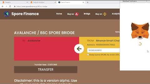 How to bridge Spore from BSC to Avalanche chain