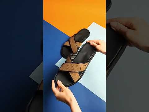 Чоловічі шкіряні шльопанці, сланці (натуральна шкіра) коричневі капці Vilmar зі шкіри на літо для чоловіків, розміри 40-45, видео 1