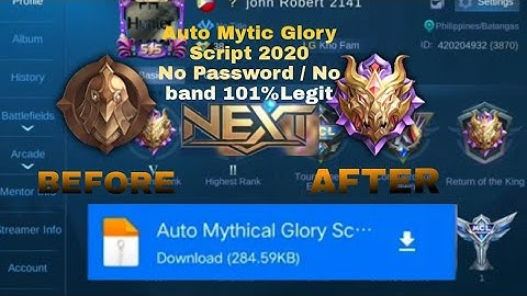 Auto Mythical Glory Script 2020 in just one click