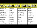 ENGLISH VOCABULARY EXERCISES. VOCABULARY WORDS ENGLISH LEARN WITH MEANING. ENGLISH WORDS