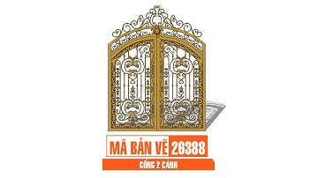 Mã bản vẽ 26388. Thiết kế cổng 2 cánh cnc đẹp | Thuviencnc.vn