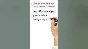 81  Find second highest salary from employee table using SQL? #interviewquestions #javaprogramming