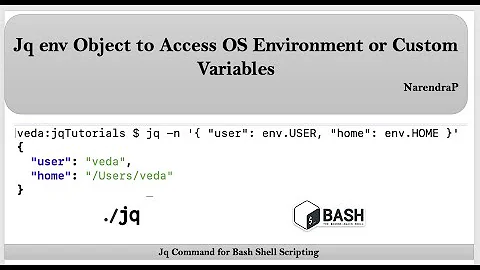 Jq env object to read OS Environment & Custom Variables | Creating Custom object with env object