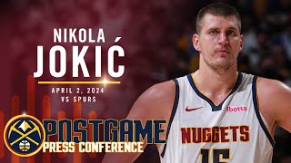 Nikola Jokić Full Post Game Press Conference vs. Spurs 🎙