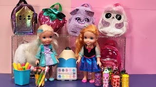 Back to school shopping ! Elsa & Anna toddlers - Barbie dolls - backpack - lunch bag #supplies screenshot 3