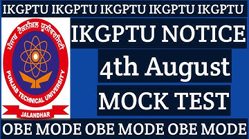 IKGPTU NOTICE REGARDING MOCK TEST