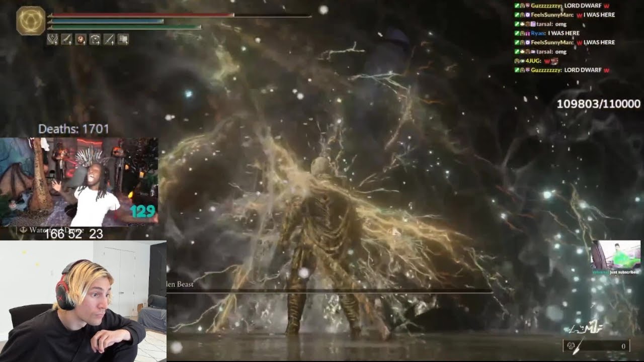 xQc Reacts to Kai Cenat Defeating The Final Main Boss in Elden Ring ...