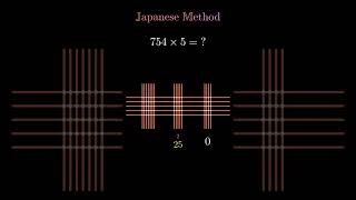 Japanese Multiplication Method | 754 × 5 = 3770 | Fast Math Trick for Students #maths #shorts #yt