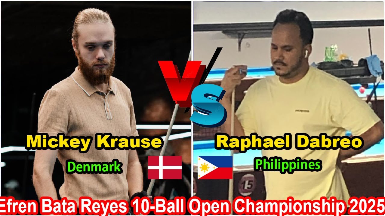 Raphael Dabreo 🆚️ Mickey Krause | Efren Bata Reyes 10-Ball Open Championship 2025