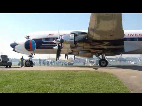 Douglas DC-7B start and departure Oshkosh 2010