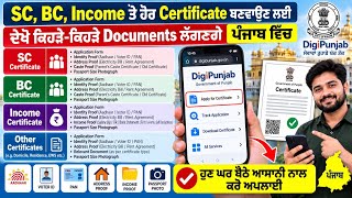 Required Documents List for SC, BC, OBC, and General Category Certificates Required Documents List for SC, BC, OBC, and General Category Certificates