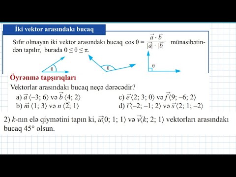 İki vektor arasındakı bucağın tapılması(tapşırığı yerinə yetir👍)