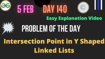 Intersection Point in Y Shaped Linked Lists || Day-140 Problem of the day || Intersection in LL || 1