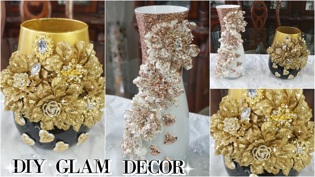 DIY GLAM DOLLAR STORE VASES DIY BLING DECOR FOR YOUR SPRING/SUMMER