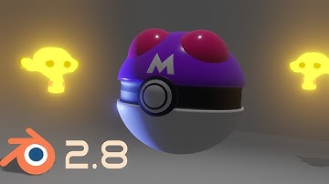 Blender Eevee 2.8 - Pokemon Master ball - 3D Pokeball modeling in Blender