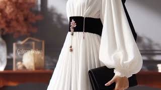 Inspirasi Gamis Hitam Putih || Padu Padan Penampilan Berkelas