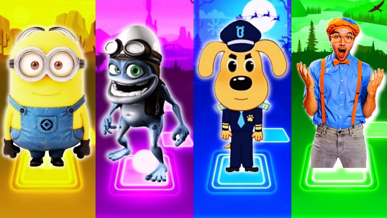 Minios vs Crazr  Frog vs Sheriff Labrad vs Blippi Tiles hop neptun 10 02
