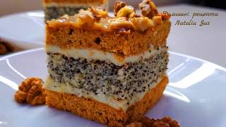 МЕДОВО МАКОВИЙ ПЛЯЦОК МЕДОВИЙ ГОРІШОК  Медово маковый Торт   Honey and poppy seed cake