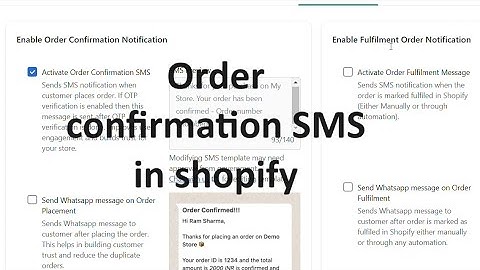 How to send order notification messages on mobile through sms in shopify