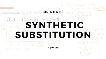 Evaluate Polynomials Using Synthetic Substitution | Algebra 2 | Mr A Math