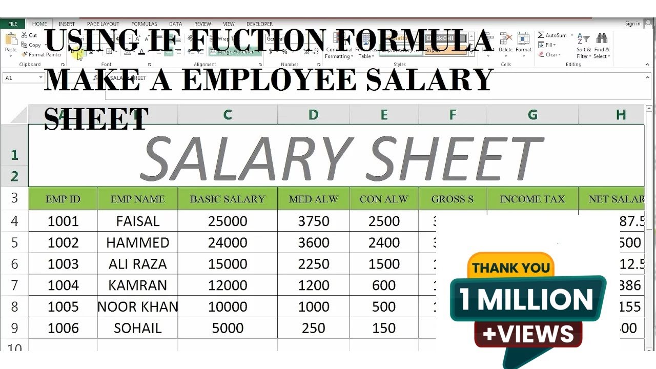 How To Make Salary Sheet In Ms Excel 43 Youtube