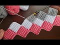 Super easy tunisian knitting pattern baby blanket  tunus ii ok kolay gsterili rg modeli