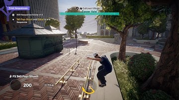 skate: 360 Pop-Shuvit and Grind in one sequence