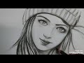 Menggambar wajah wanita cantik versi lambat | drawing beatiful face