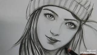 Menggambar wajah wanita cantik versi lambat | drawing beatiful face