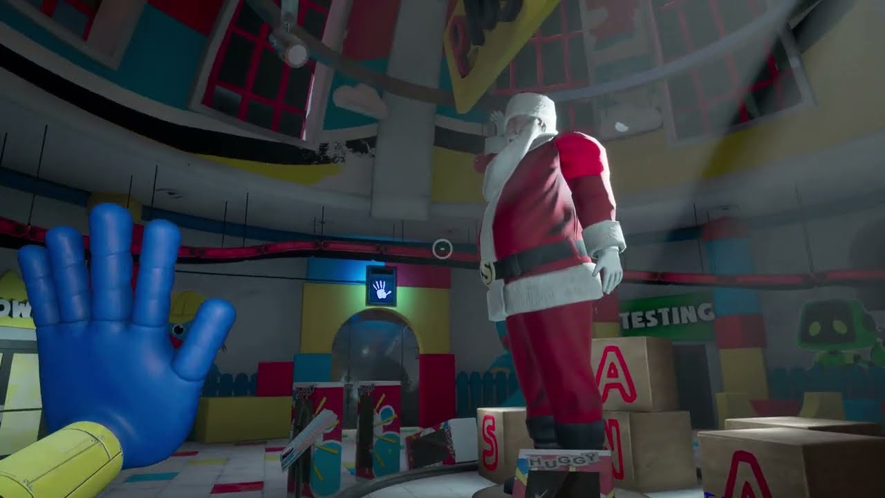 Thumbnail video untuk Santa Claus sebagai Huggy Wuggy | Poppy Playtime - Chapter 1 | FULL GAME, Walkthrough, Gameplay, 4K