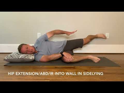 Hip Extension Abd IR at Wall Sidelying Prolonged Hold