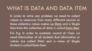 Data and Data Item