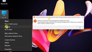 How to fix Manage not working problem when right clicking on this PC on windows 11
