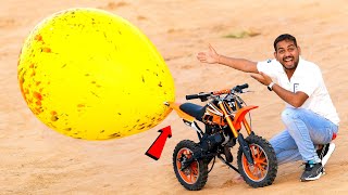 Monster Balloon Vs Mini 50cc Petrol Bike - ये तो कमाल हो गया 