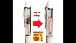 Tip & Strip Pen ~ Nude Lady Pen~Naughty Novelty Female Biro Naked Gift Stocking Filler