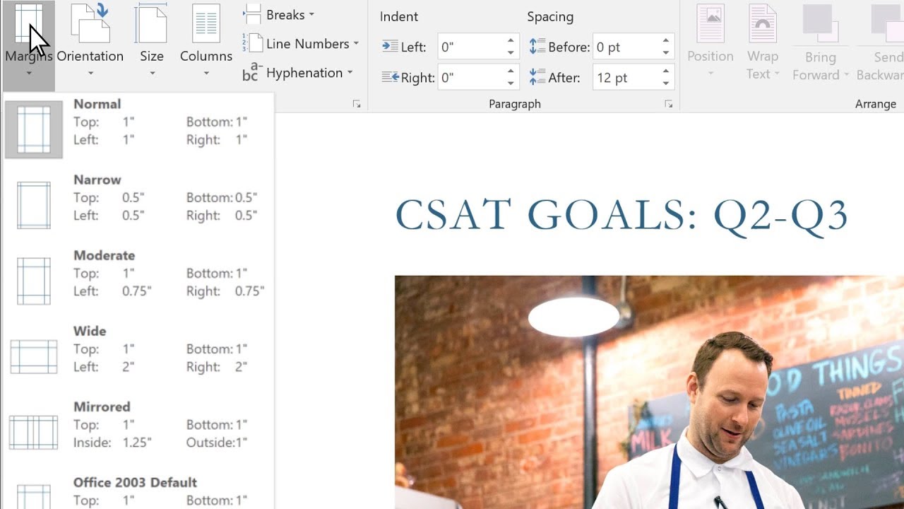 How to change the margins in your Microsoft Word document
