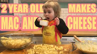 2 Year Old Makes Homemade Mac and Cheese: Susie's Cooking Show