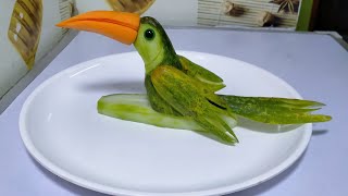 How to make Toucan/Beautiful Fruits Decoration/Creative Toucan Vegetable Carving