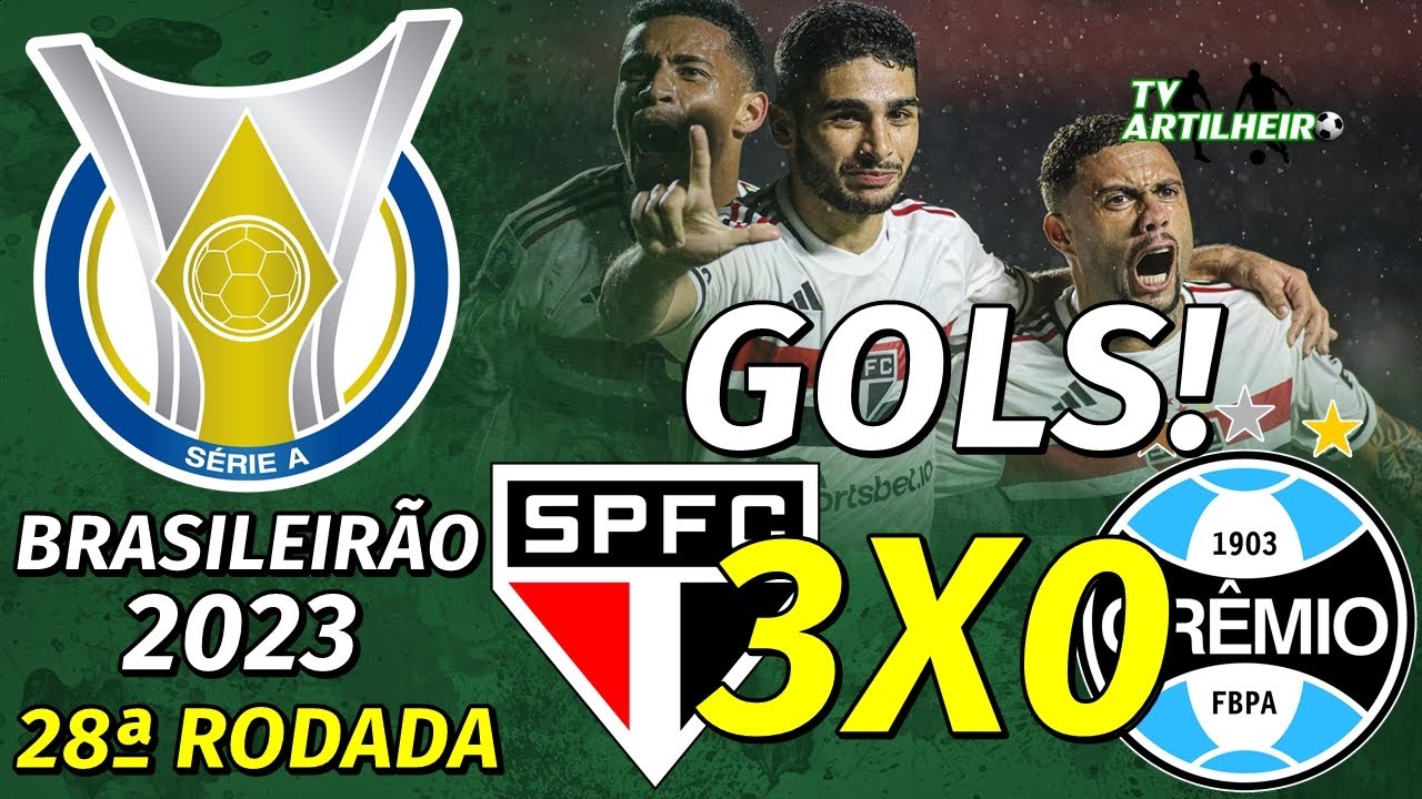 Jovem Pan Esportes on X: VITÓRIA TRICOLOR❤️🤍🖤 Em jogo válido pela 28ª  rodada do Brasileirão, o São Paulo venceu o Grêmio por 3x0, com gols de  Michel Araújo, Luciano e Pablo Maia.