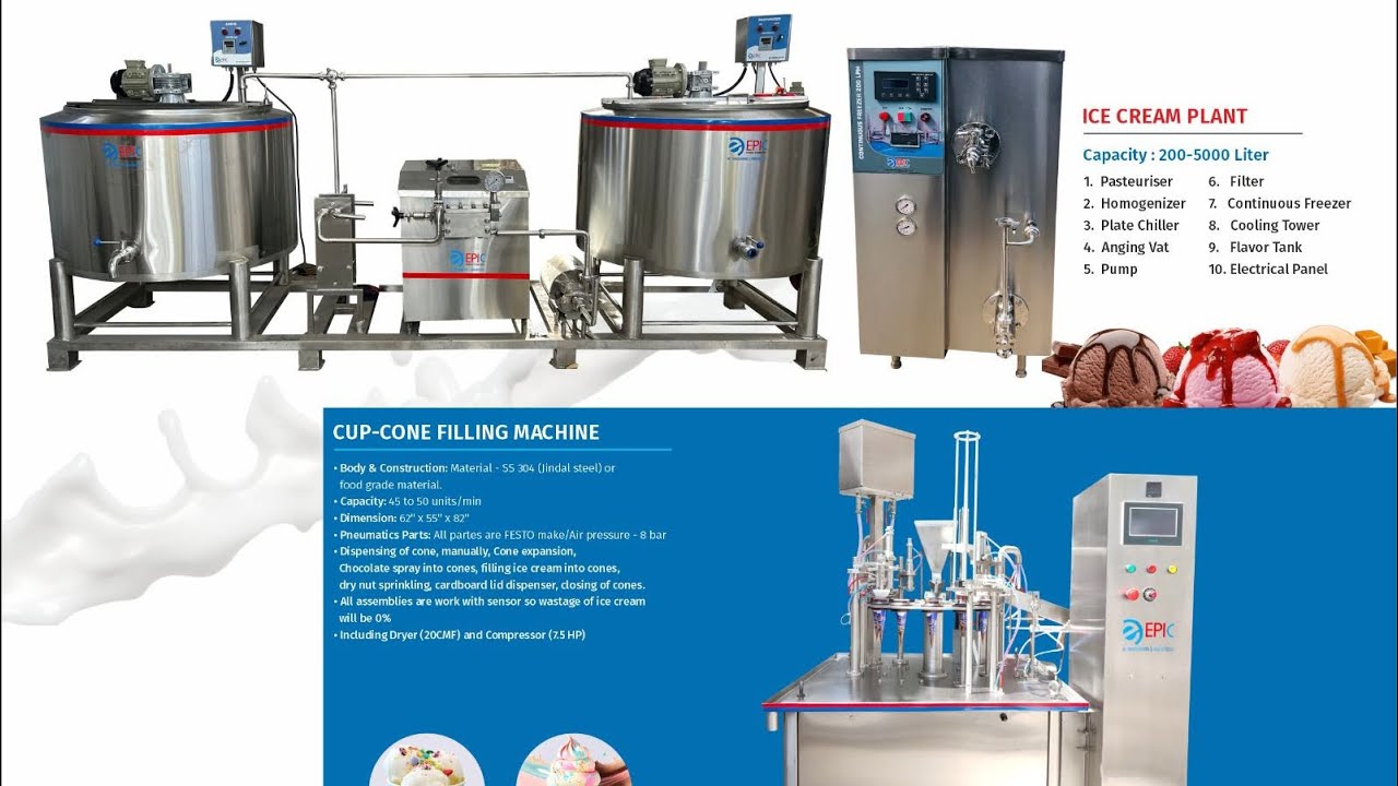 Ice cream plant 500 liter ice cream machine candy plant cup cone filling machine candy machine