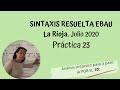 Análisis sintáctico resuelto EVAU. La Rioja julio 2020. Práctica 23