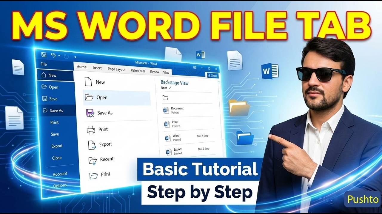 Microsoft Word File Tab Explained | Basic Computer Course