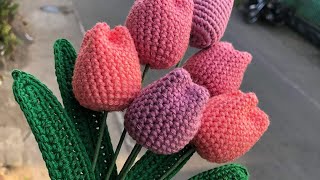 Crochet tulip flower tutorial