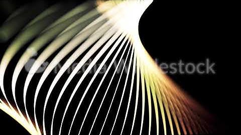 Abstract yellow neon lines twisting in a spiral tunnel on black background, seamless loop. Animation