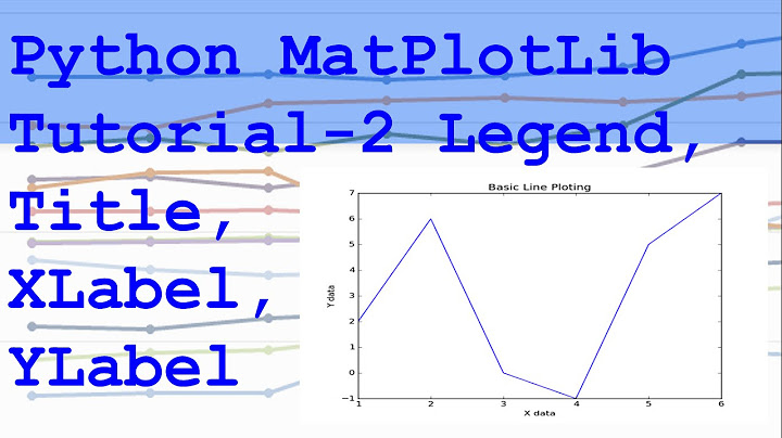 Python MatPlotLib Legend, Title, Label Tutorial 2