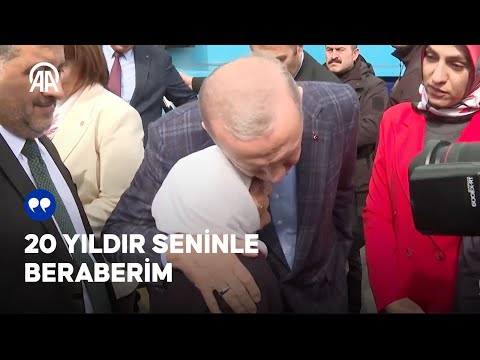 Cumhurbaşkanı Erdoğan, Diyarbakır'da yaşlı teyze ile sohbet etti