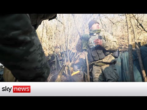 Ukraine War: Sky News team forced to take cover from Russian shells with Ukrainian soldiers