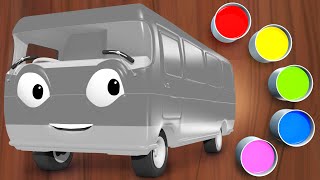 Learn Colors with Bus Paint | Finger Family &amp; Nursery Rhymes for Kids